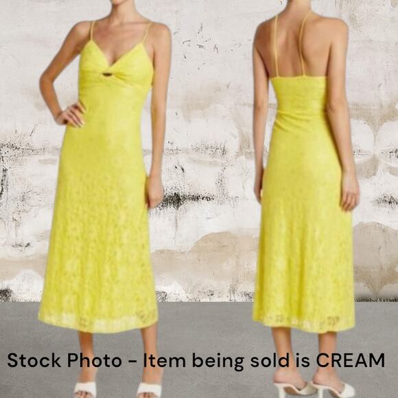 NSR Napean Sea Rd Cream Knot Front Lace Midi Dress Size XL NWOT - Picture 1 of 6